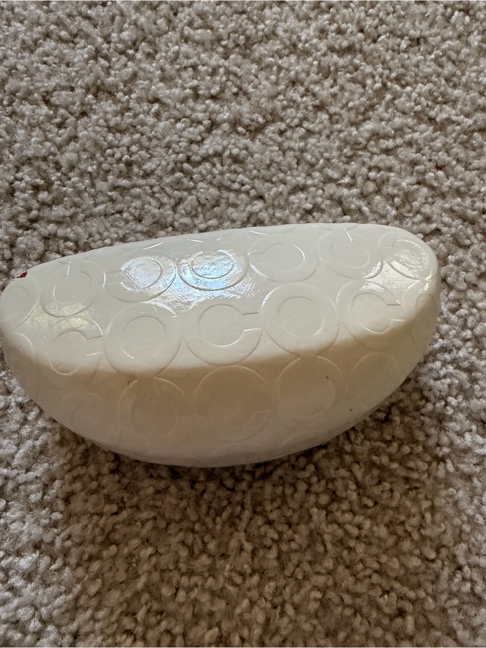 Coach Cream Embossed Signature Sunglasses Case